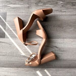 A New‎ Day Women's Size 9.5 Brown Tan Shannon Block Heels 2.5"